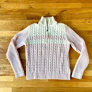 Tommy Hilfiger Pastel Cable Knit Women's Quarter Zip Sweater